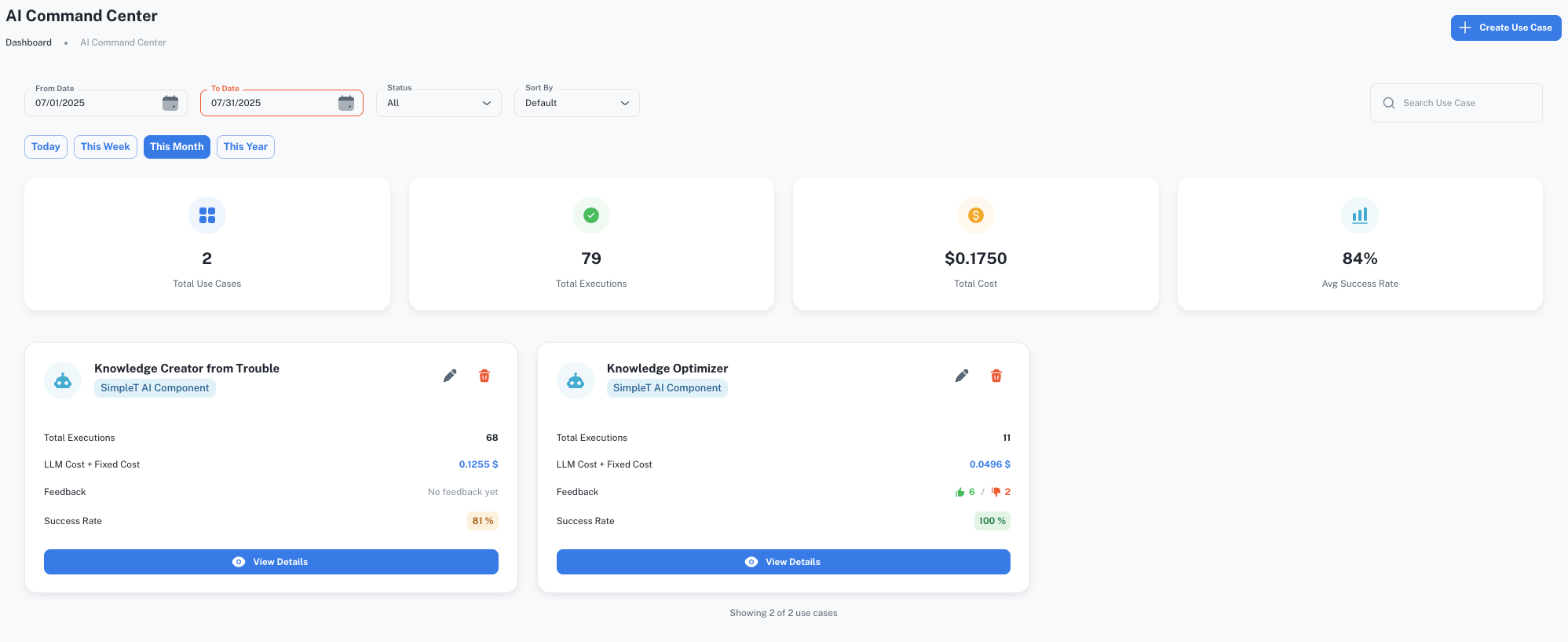 AI Command Center Dashboard Overview