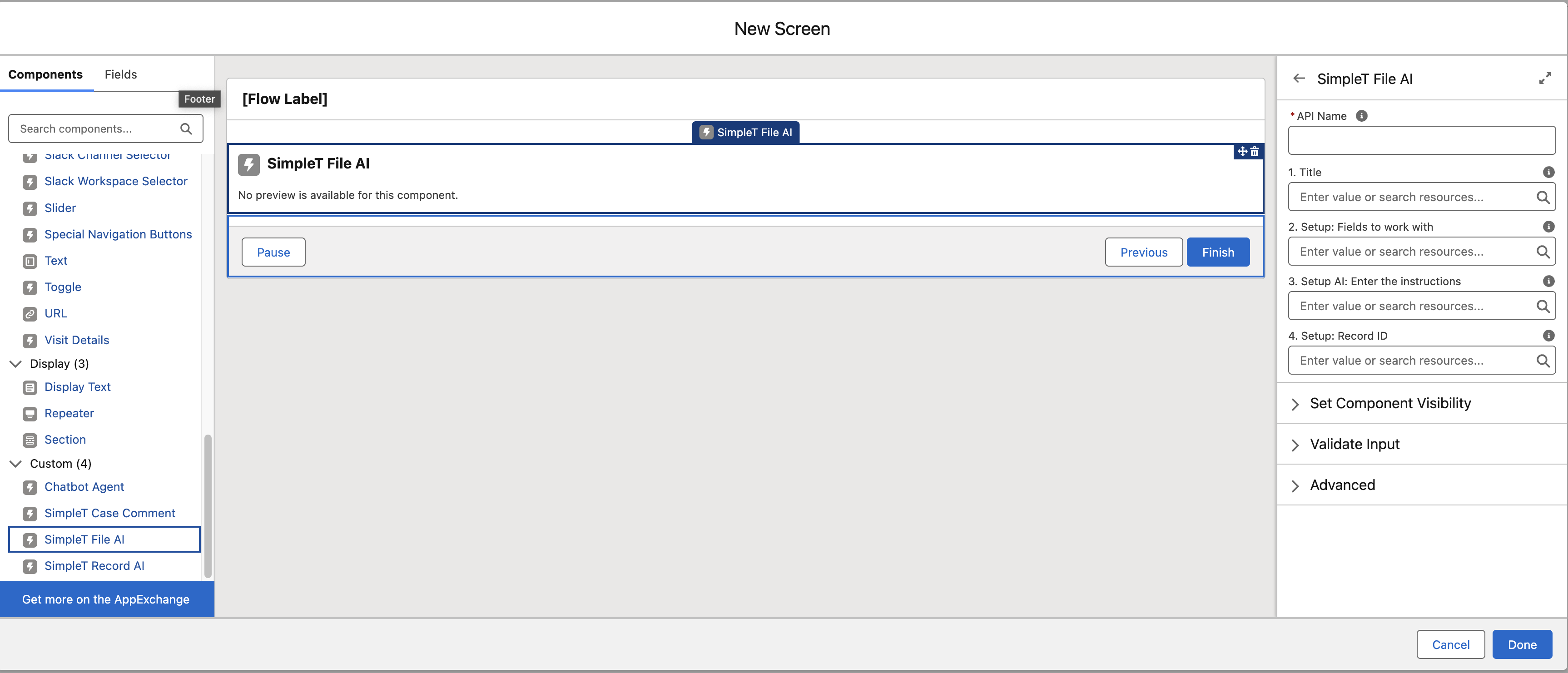 The picture shows the AI-enhanced file input and response interface.