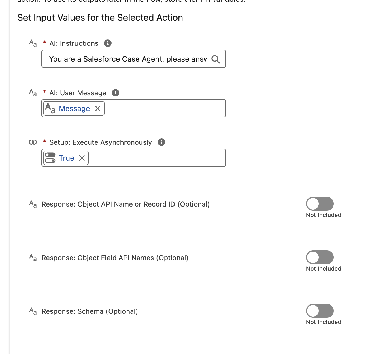 Example of using the AI Assistant in Flow Builder.